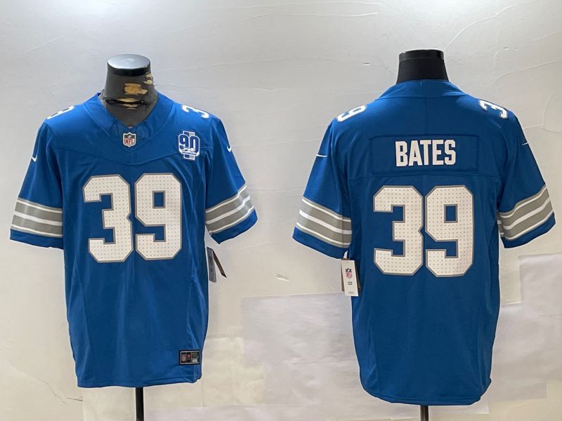 Men Detroit Lions #39 Bates Blue three generations 2024 Nike Limited NFL Jersey style 3->->